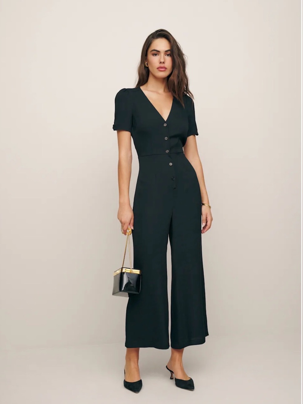 Brand new sold out Reformation Petites France Jumpsuit Black - Size 8